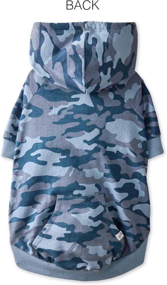 Rocky – The Orginal Lightweight Hooded TEE 100% Organic Cotton Dog Hoodie Pet Coat Sweater for Small, Medium, Large Dogs, Navy Camo, X-Large