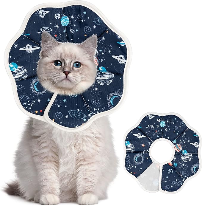 Depets Cat Cone Collar Soft, Adjustable Lightweight Cat Recovery E Collar to Stop Licking for Kitten Puppies Rabbits, Waterproof Pet Cone for Small Animal After Surgery Grooming, Neck Girth 7 in