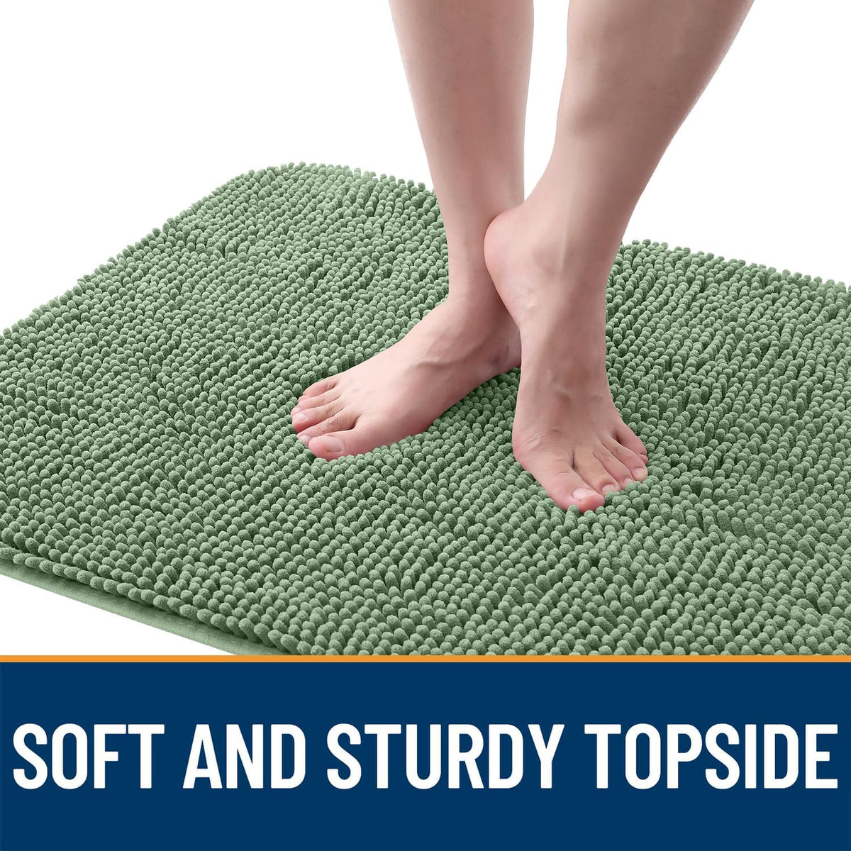 OLANLY Dog Door Mat for Muddy Paws 36x24, Absorbs Moisture and Dirt, Absorbent Non-Slip Washable Doormat, Quick Dry Chenille Mud Mat, Entry Indoor Entryway Carpet for Inside Floor, Olive Green