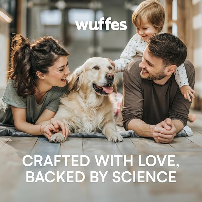 Wuffes Advanced Dog Hip and Joint Supplement with Glucosamine, Chondroitin, Omega 3, MSM, and Green Lipped Mussel, 60 Pork Flavored Chews for Small and Medium Dog Breeds