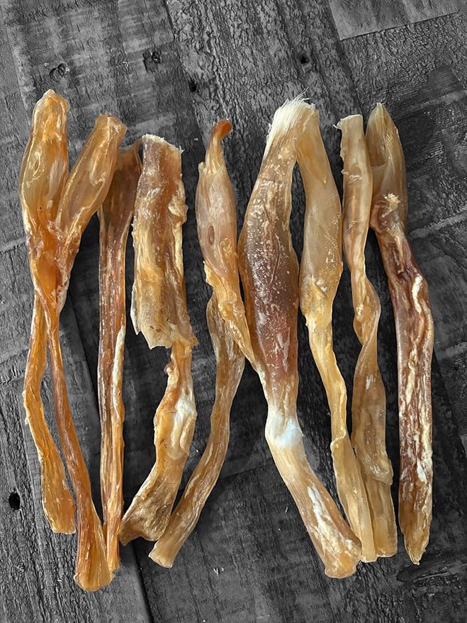 Beef Tendon Dog Treats, Single Ingredient, 100% Natural, Grass-Fed, Long-Lasting Rawhide-Free Chews, Collagen Protein, Dental & Joint Support, 4 oz, Safe & Grain-Free Snack