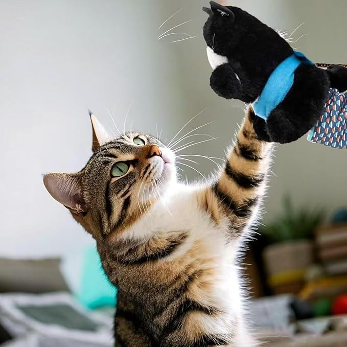 Mouse and Cat Wrestling Toy Puppet, Wrestler Play Doll Glove, Animal Arm Hand Funny Interactive Mice Cat Toy for Pet Lovers