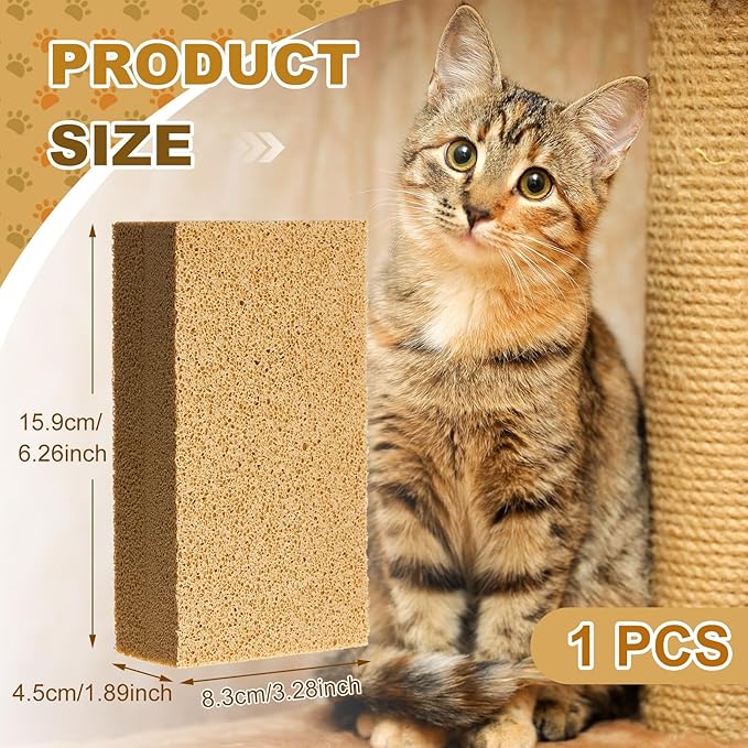 1 Pack Pet Hair Remover Sponge Cat and Dog Hair Sponge Rubber Pet Fur Lifter Removal Tool, Remove from Furniture, Carpet, Bedding, Clothing, 6.26 x 3.28 x 1.89 Inch