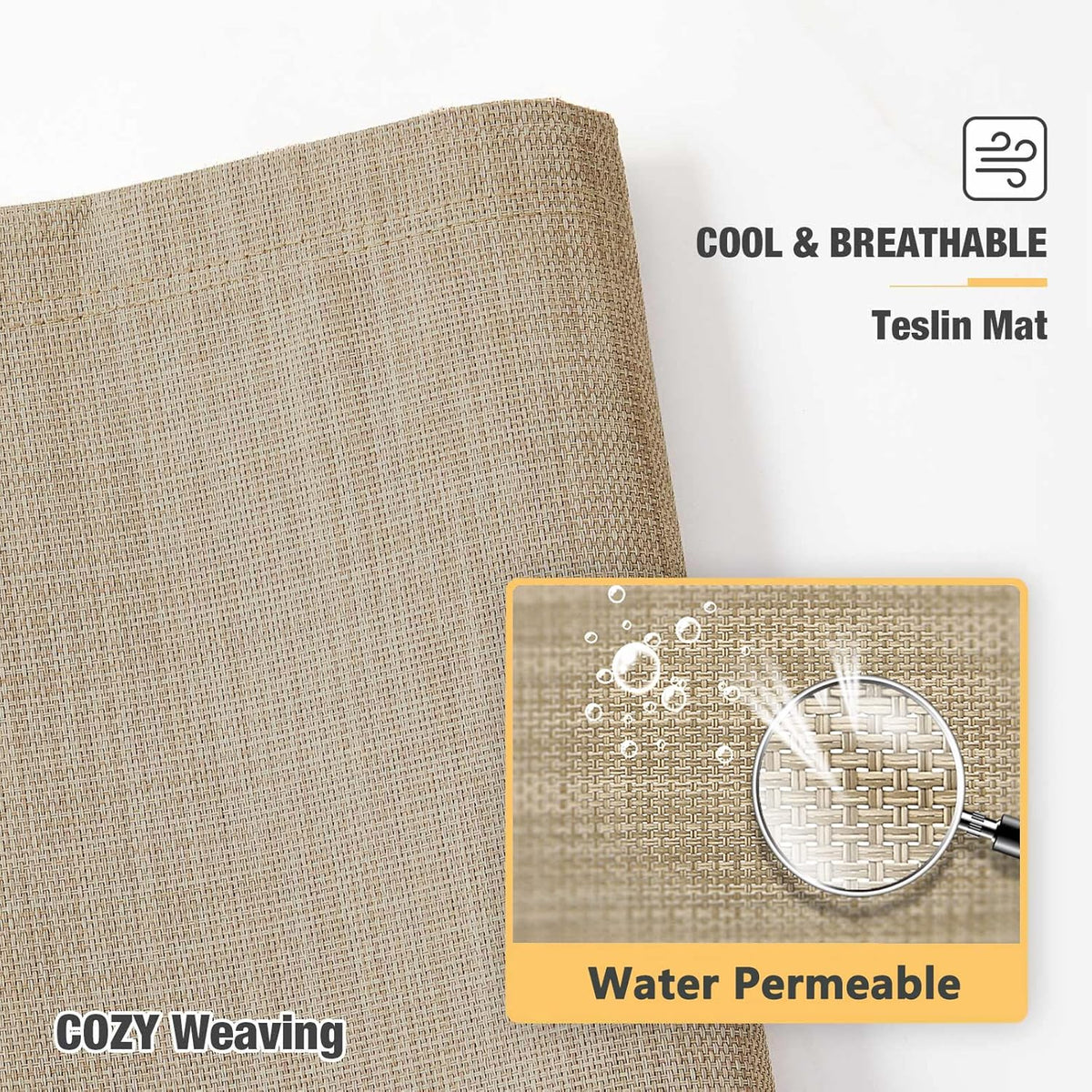 Veehoo Chew Proof Elevated Dog Bed - Cooling Raised Pet Cot - Silver Aluminum Frame and Durable Textilene Mesh Fabric, Unique Designed No-Slip Feet for Indoor or Outdoor Use, Beige Coffee, Medium