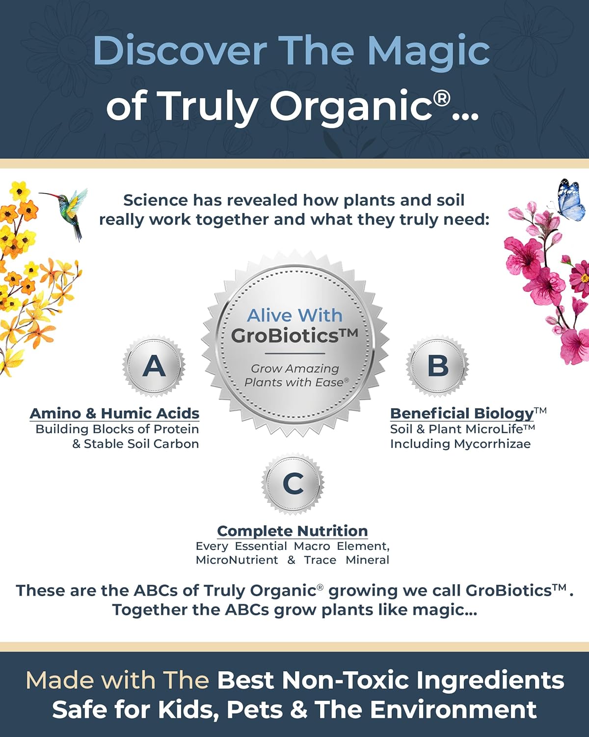 Organic Plant Magic - Truly Organic™ Easy to Use Soluble Plant Food Shaker: All-Purpose Fertilizer Concentrate for All Flower Vegetable Herb Fruit Tree Indoor Garden & House Plants [One 3 oz Shaker]