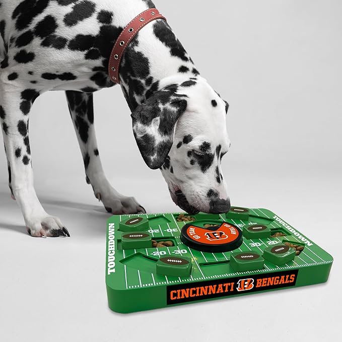 Pets First NFL Cincinnati Bengals Large Puzzle Toy, New Size, Interactive Dog Slow Feeding Toy