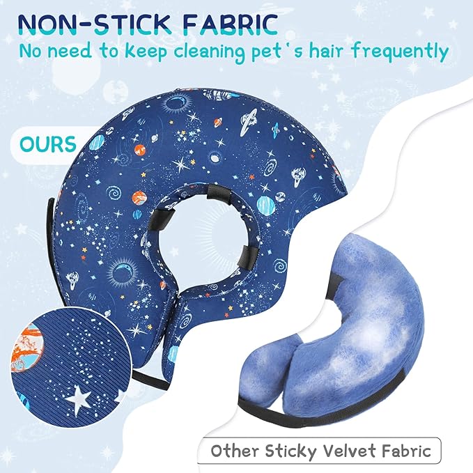 Supet Inflatable Dog Cone Collar for Large Medium Small Dogs, Soft Cone Collar for Dogs Cats, ECollar Doggie Neck Donut Dog Cone Alternative After Surgery