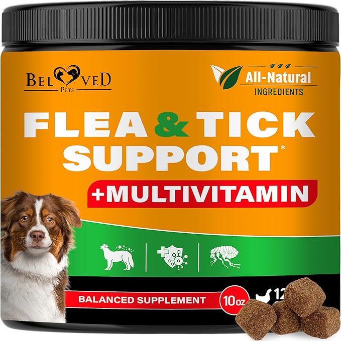 Flea and Tick Prevention Chewable Pills for Dogs - Revolution Oral Flea Treatment for Pets & Complex Multivitamin -Natural Pest Control & Defense Chews - Small Tablets Made in USA (10 Oz)