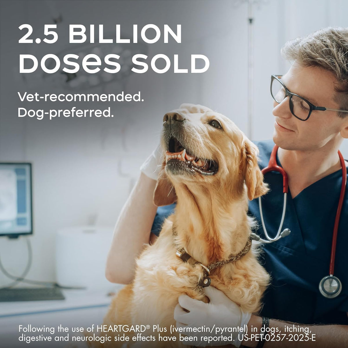 HEARTGARD® Plus (ivermectin/pyrantel) Real-Beef Chewables for Dogs 51-100 lbs (Brown Box) 6 Month Supply of Chews (Heartworm Disease Preventive)