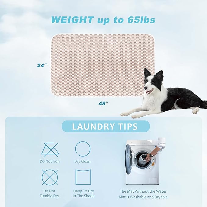 MICROCOSMOS Pet Cooling Mat & Sleeping Pad- Breathable Bubble Surface, EZ Clean. Keep Cooling for Pets, Kids and Adults in Summer.(Brown, 48" x 24")
