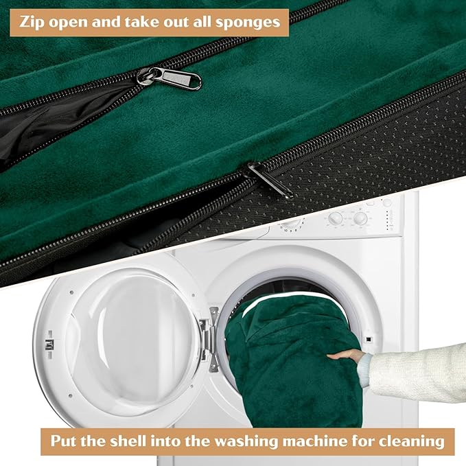 Comfort Expression Orthopedic Dog Bed for Large Dogs 38x25 Inch, Waterproof Supportive Egg Crate Foam Large Pet Bed with Removable Bolsters, Dog Couch with Washable Cover & Non-Slip Bottom, Emerald