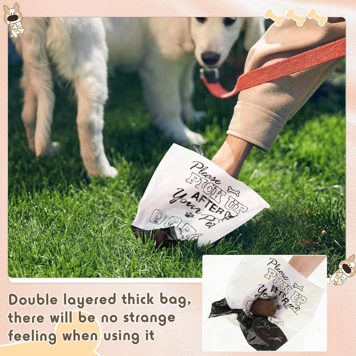 Ireer 1000 Pcs Thick Header Dog Waste Bags Bulk Dog Poop Station Refills Pet Waste Bags Thicker Leakproof Disposal No More Warm Yuck Feeling for Home Outdoor Parks Communities Hoas