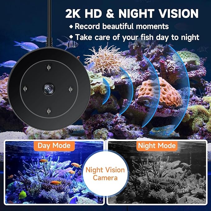 hygger WiFi Automatic Fish Feeder for Aquarium, Smart App Control Auto Fish Food Dispenser with Camera and Timer, Vacation Feeder with 230ml Large Capacity and USB Cable for Turtle Betta Koi Tank