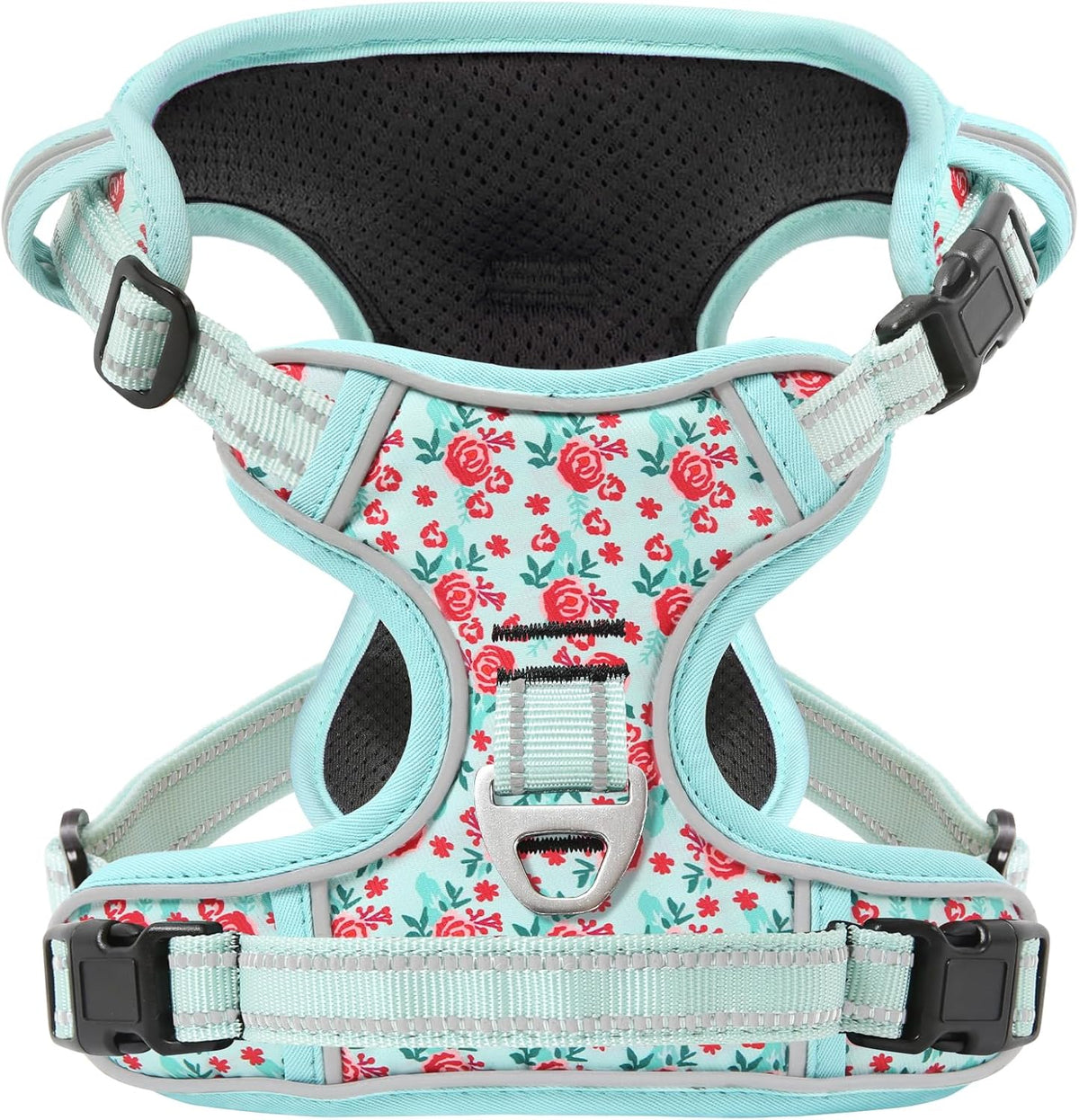 Timos Dog Harness, No-Pull Pet Harness with 2 Leash Clips, 3 Snap Buckles Adjustable Soft Padded Dog Vest, Reflective No-Choke Pet Oxford Vest with Easy Control Handle for Small Medium Large Dogs