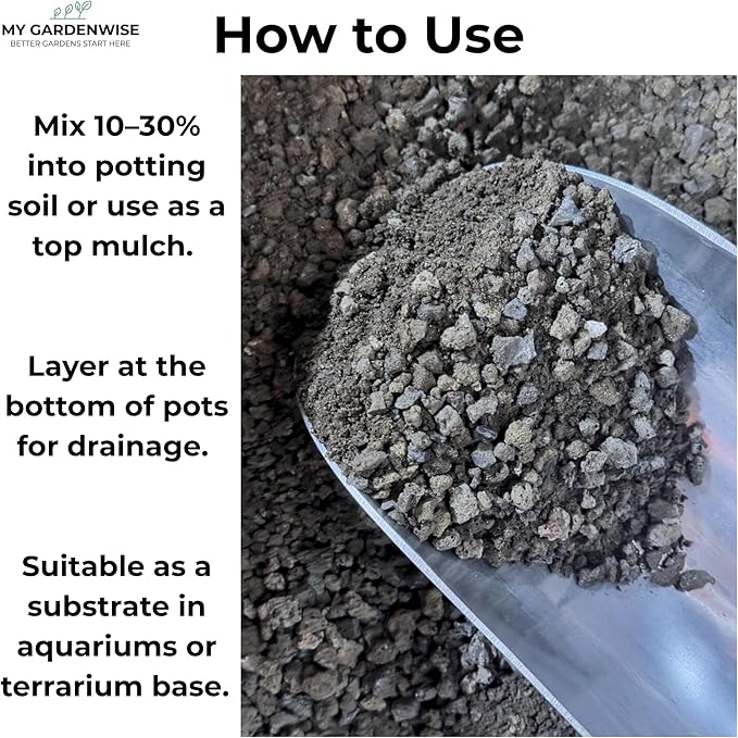Lava Rocks for Plants (3/8’’ Minus), Natural Black Lava Rocks, Succulent & Terrarium Horticultural Volcanic Rock, Drainage for Potted Plants, Made in USA (1 qt - 2 lbs)