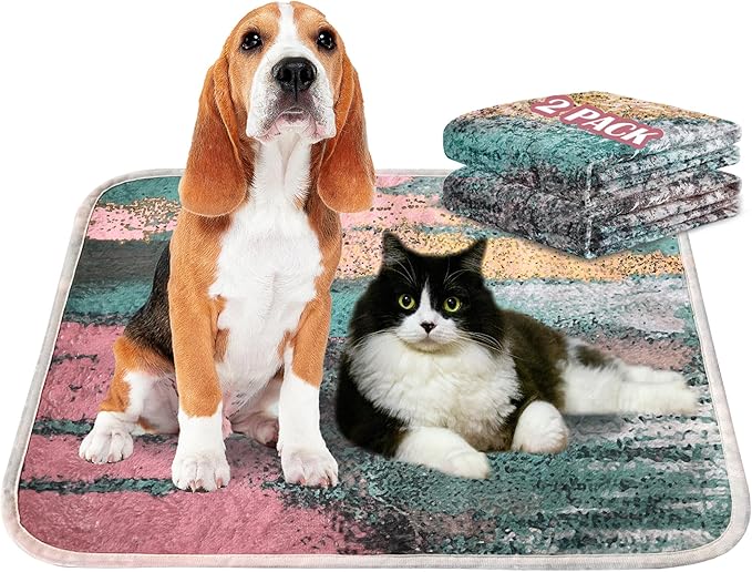 Qeils Washable Pee Pads for Dogs, 2 Pack Reusable Puppy Pads 36"x41" Super Absorbent Leakproof Dog Training Pads, Non-Slip Potty Pads for Crate, Floor, Couch, Whelping Pads Litter Mat Puppy Supplies