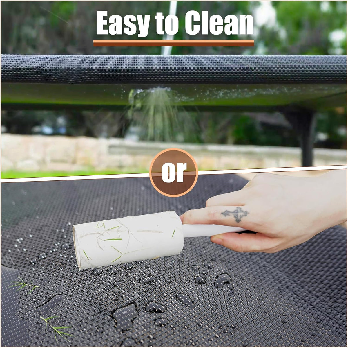 Elevated Dog Bed for Large Dogs - Heavy Duty, Recyclable Mesh, Fits Up to 150 LBs - Indoor & Outdoor, Green