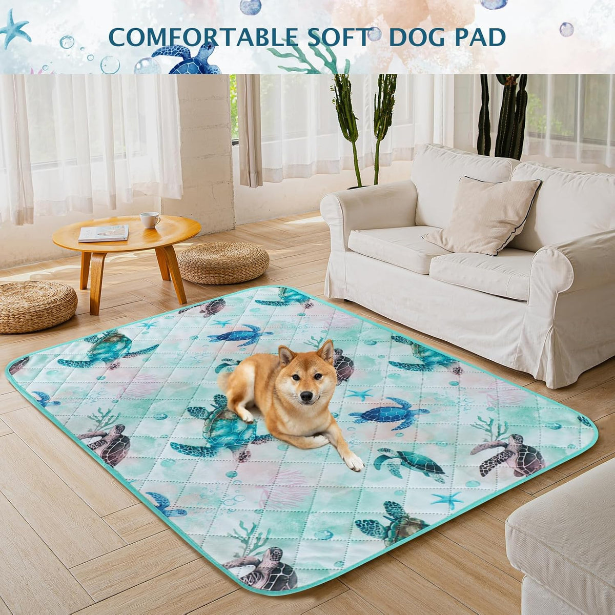 IEUUMLER Washable Pee Pads for Dogs, 1 Pack Reusable Waterproof Puppy Pads, Non-Slip Super Absorbent Dog Training Pad for Playpen Crate Bed EU012