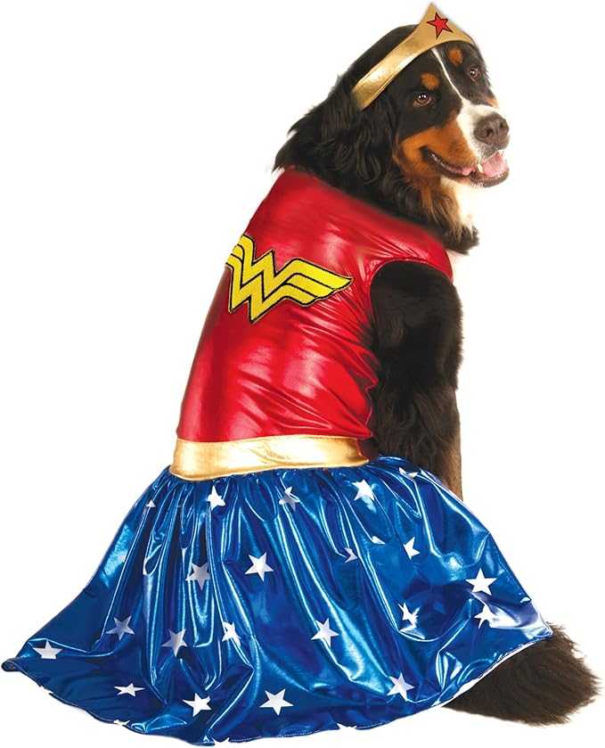 DC Comics: Wonder Woman Pet Costume for For Dogs or Cats by Rubies, XXXL