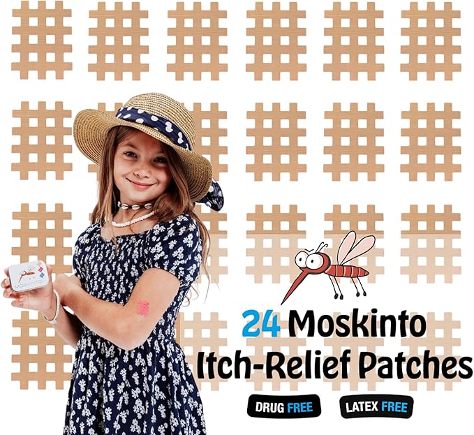 Moskinto The Original Itch Relief Patch, Mosquito Bite Patches for Kids and Adults, Instant Relief Natural Patches for Bug Bites, Travel Pack + Family Pack, Nude & Colorful Patches, 66 Count