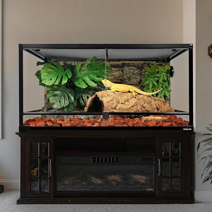 REPTI ZOO 36" x 24" x 18" Glass Reptile Terrarium, Front Opening Reptile Habit Tank with Double Hing Doors, Knock-Down Terrarium with Top Screen Ventilation 68 Gallon