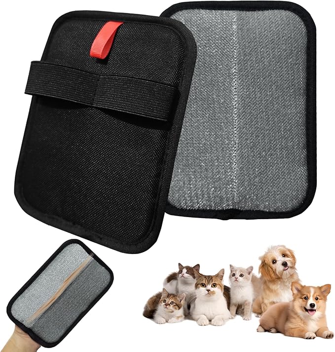 Reusable Electrostatic Pet Hair Remover Gloves – Double-Sided Grooming & Deshedding Gloves for Cats & Dogs, Pet Fur Removal for Furniture, Carpet, Couch & Clothing-1 PCS