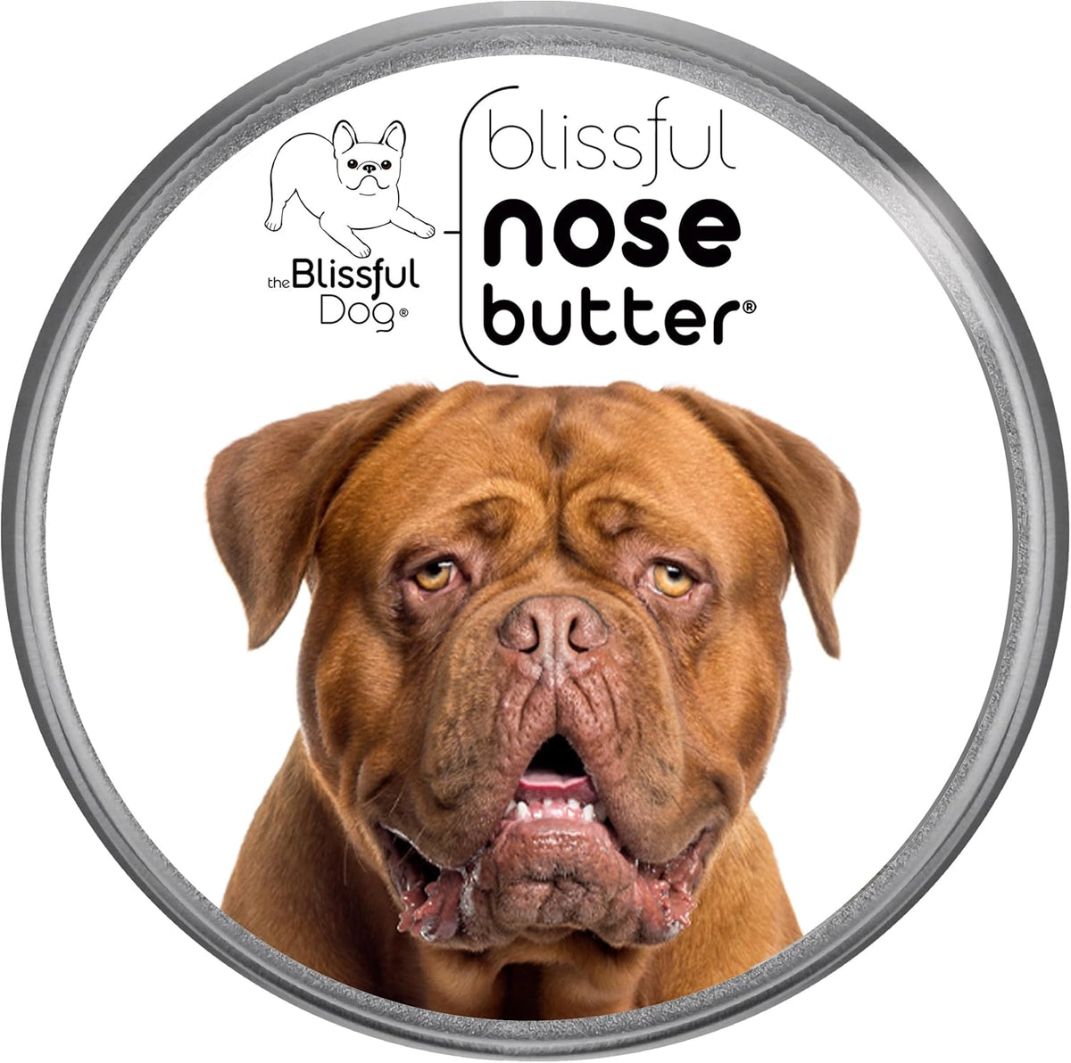 The Blissful Dog Dogue De Bordeaux Nose Butter, Versatile Dog Nose Balm for Dry Nose, Handcrafted Nose Moisturizer, Easy-to-Apply Dog Essentials, Unscented, 8 oz.