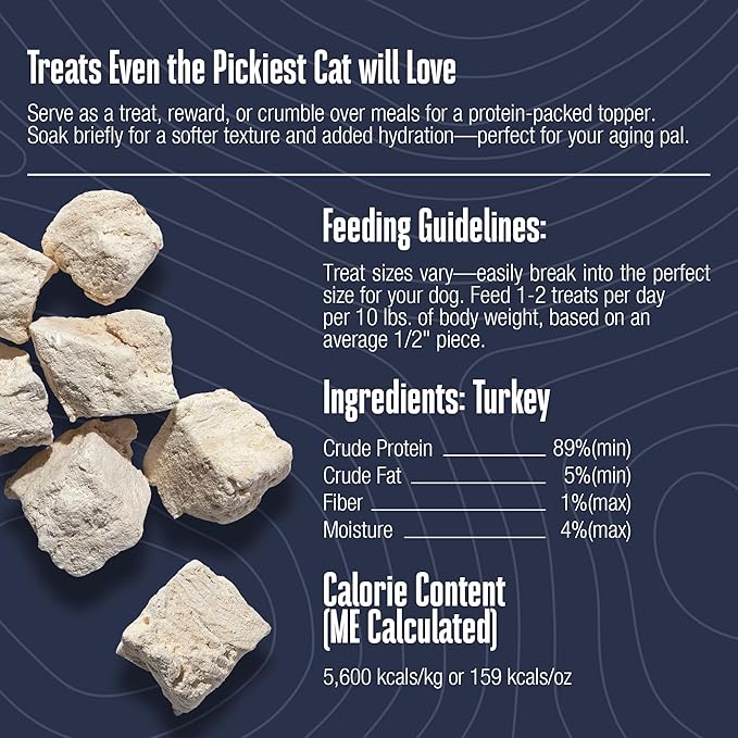 Whole Life Cat Just One Turkey Freeze Dried Cat Treats - Human Grade High Protein Food, Healthy Training Snacks, Freeze Dried Turkey Food Toppers, USA Made Natural Treats - 8 oz (Pack of 1)