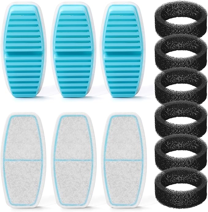 Dog Water Fountain Filter: 12 Pet Water Fountain Filters - Including 6 Pieces of Filters + 6 Pieces Sponges - Suitable for FOFNON Wired Dog/Cat Fountain