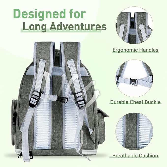 Cat Backpack Carrier with Bubble Window, Breathable & Foldable Pet Travel Carrier for Small Dogs and Cats, Airline-Approved for Hiking & Outdoor Use