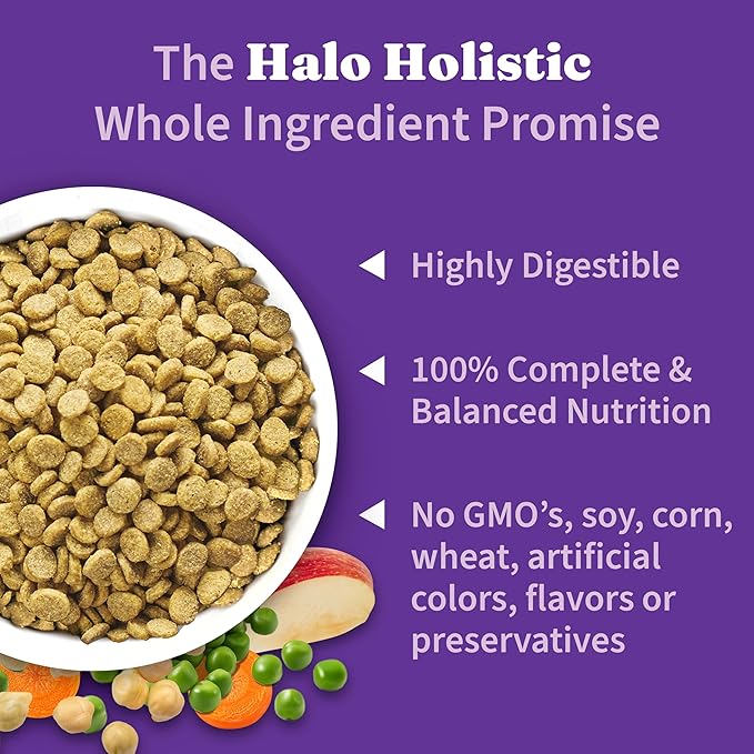 Halo Holistic Adult Dog Vegan Plant-Based Recipe with Superfoods 3.5 lb Bag