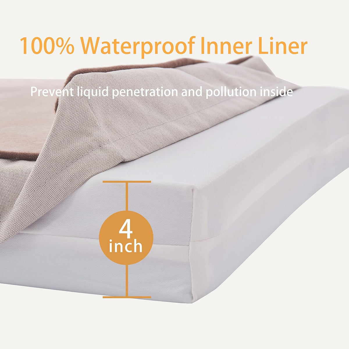 Orthopedic Memory Foam Dog Bed, Cooling Dog Beds for Medium/Large Dogs -Waterproof Pet Bed for Crate with Removable Washable Cover, XL(41inch,90Lbs)