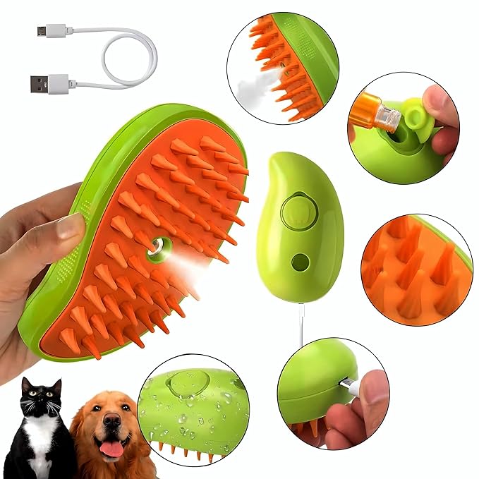 2024 3-in-1 Pet Grooming Tool: Detangling Brush for Massage and Hair Removal, Versatile for Cats and Dogs