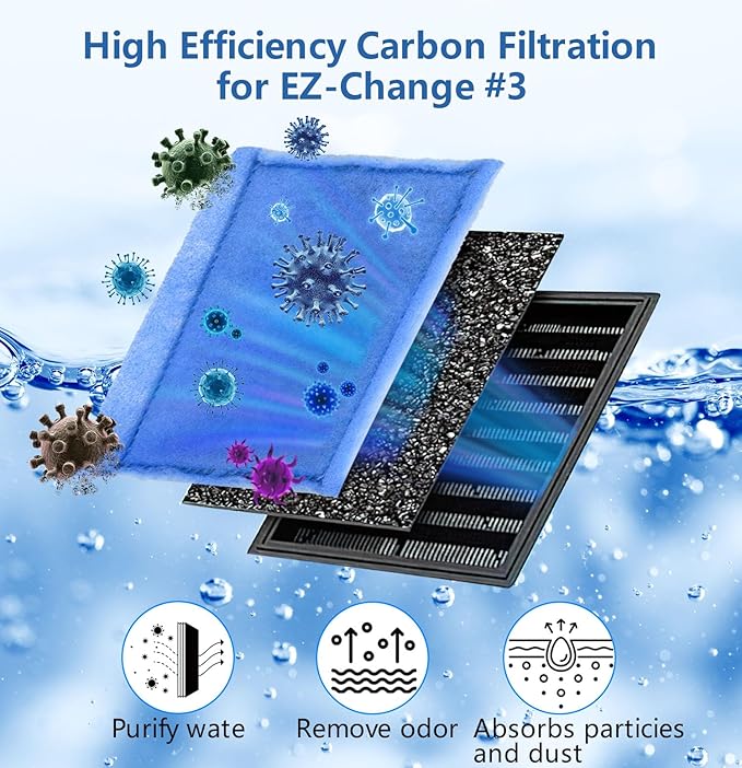 10 PCS Aquarium Filter Cartridge Filters, Rite-Size C (EZ-Change #3) Fish Tank Filter Cartridge, Replacement with Power Filters 275/375 Power 200/350