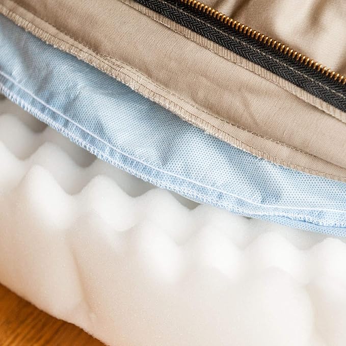 Snoozer Luxury Cozy Cave Dog Bed - Indoor Dog Bed with Cover Cave, Covered Calming Burrow for Small & Medium Sized Pets with Blanket Attached, Enclosed, Washable - Large, Palmer Indigo