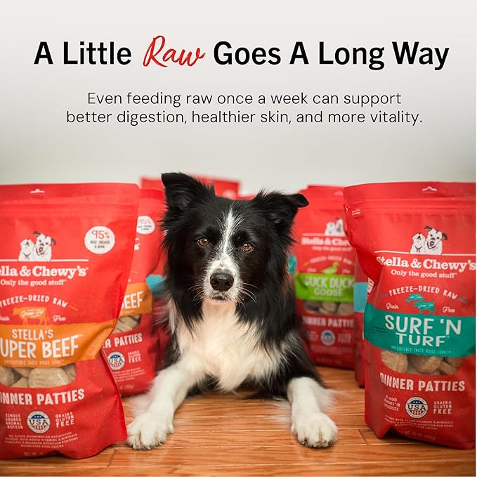 Stella & Chewy's Freeze-Dried Raw Dinner Patties - Absolutely Rabbit Recipe - High Protein Grain-Free Puppy & Dog Food - Perfect For Picky Eaters - 5.5 oz