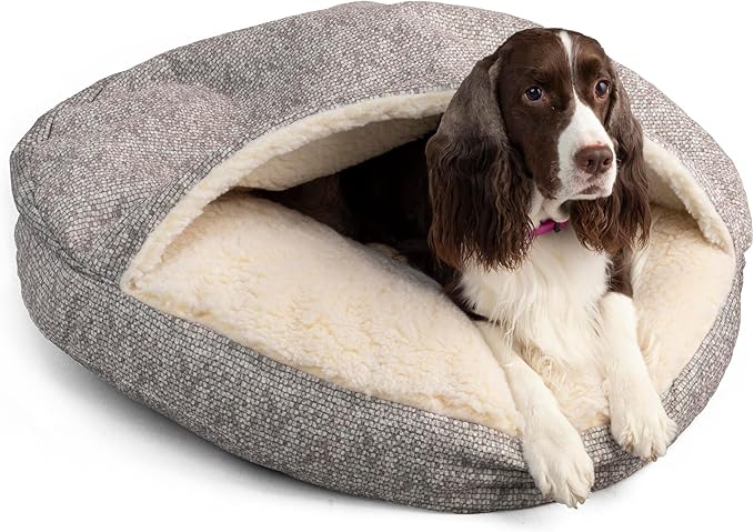 Snoozer Luxury Microsuede Cozy Cave Pet Bed, Show Dog Collection, Small, Merlin Linen