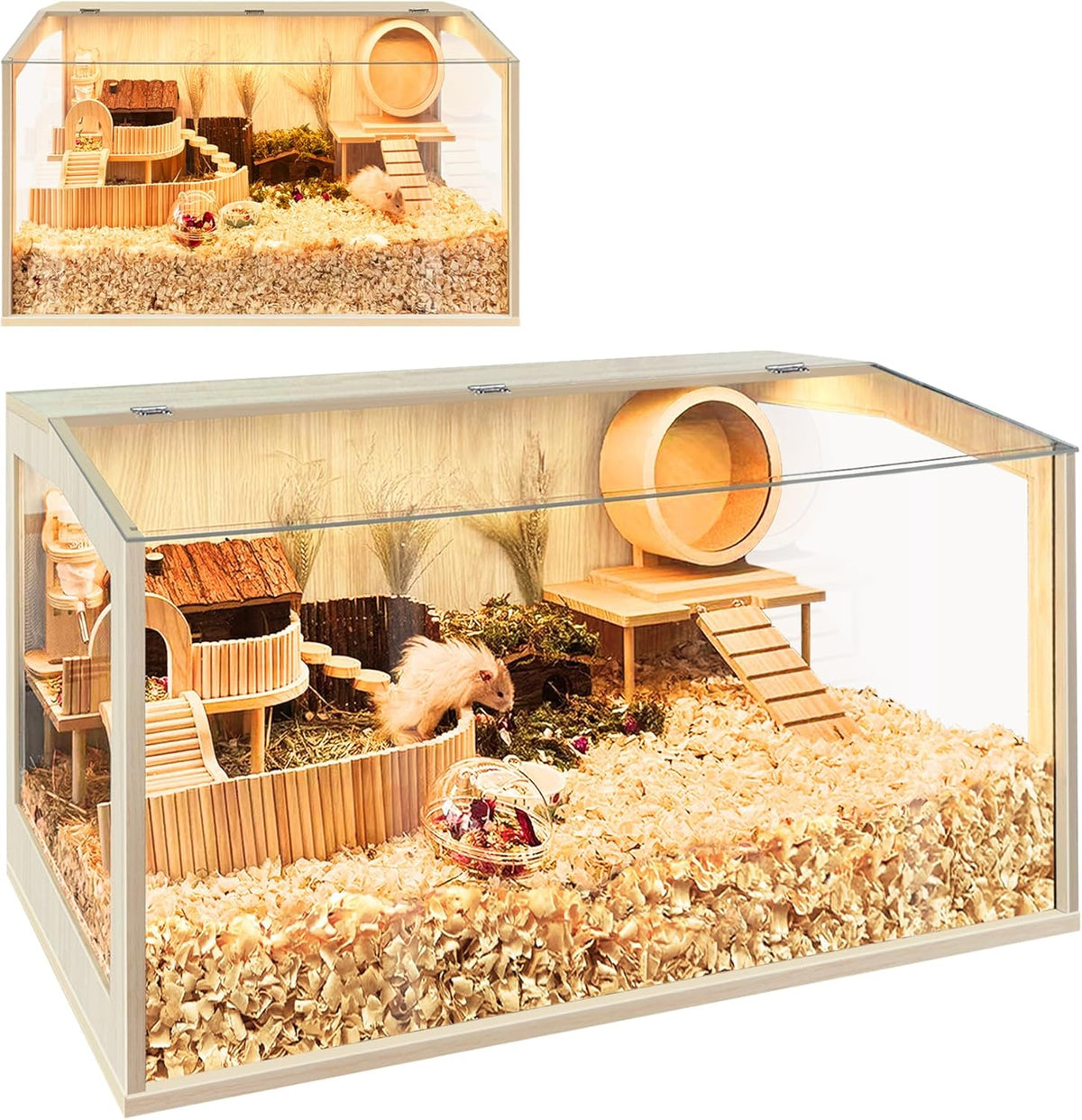 Prolee Hamster Cage Chewproof, Large Hamster Cage Guinea Pig Cages Openable Top with Acrylic Sheets Solid Built, 24"