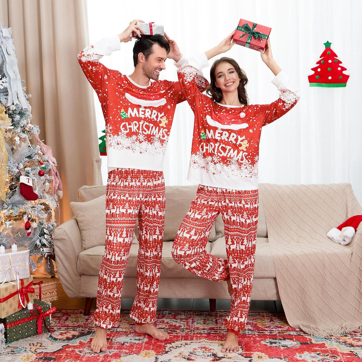Matching Family Christmas Pajamas Set - Xmas Sleepwear PJs