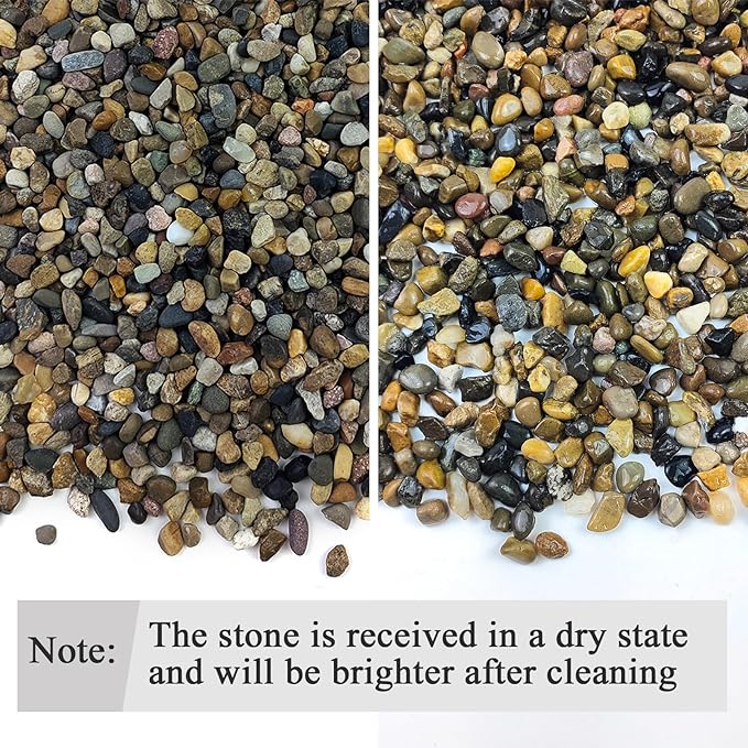 5lbs Aquarium Gravel, Pea Gravel for Indoor Plants,1/4 Inch Decorative River Rocks for Aquarium Succulent Vase Fish Tank Gravel Plant Soil Cover and Outdoor Landscaping Rocks
