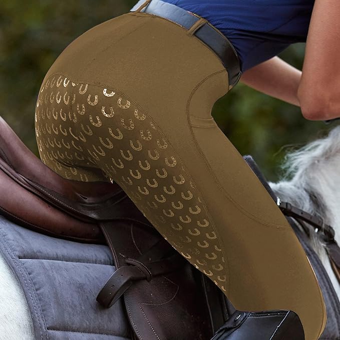 FitsT4 Sports Women's Full Seat Riding Tights Active Silicon Grip Horse Riding Tights Equestrian Breeches