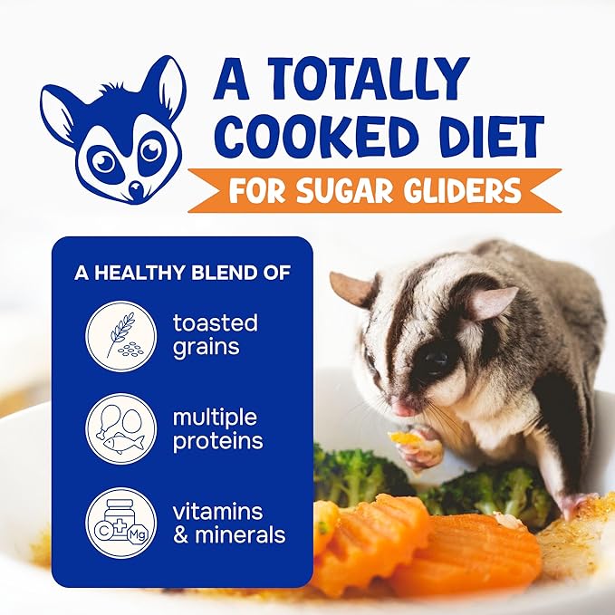 Wholesome Balance Food - Complete Nutrition with High Animal Protein, Calcium, Vitamins & Minerals, Premium Dense Food for Sugar Gliders & Small Animals - Sweet Potato, 1.5 lbs