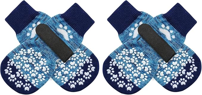 EXPAWLORER Anti Slip Dog Socks to Prevent Licking Paws, Dog Shoes for Hot Pavement, Dog Booties for Small Medium Large Senior Dogs, Traction Control Dog Boots & Paw Protectors for Hardwood Floors