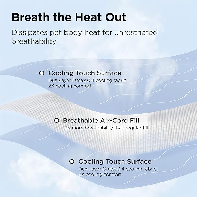 Bedsure Cooling Blanket for Large Dogs with Breathable Air-Core Fill Q-MAX>0.4 - Dog Cooling Mat Soft, Lightweight Pet Cat Throw Cold Blanket Washable for Summer, Beige, 40x50