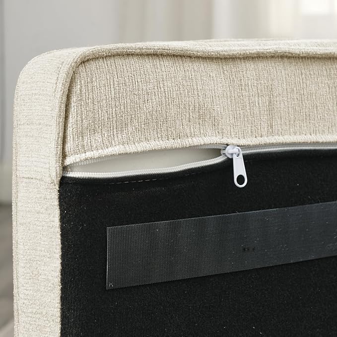 Dog Sofa Couch for Medium to Large Dogs, 31" Memory Foam Dog Couch with Washable Fabric, Removable Cushion, Sofa Bed for Medium and Large Dogs, Beige