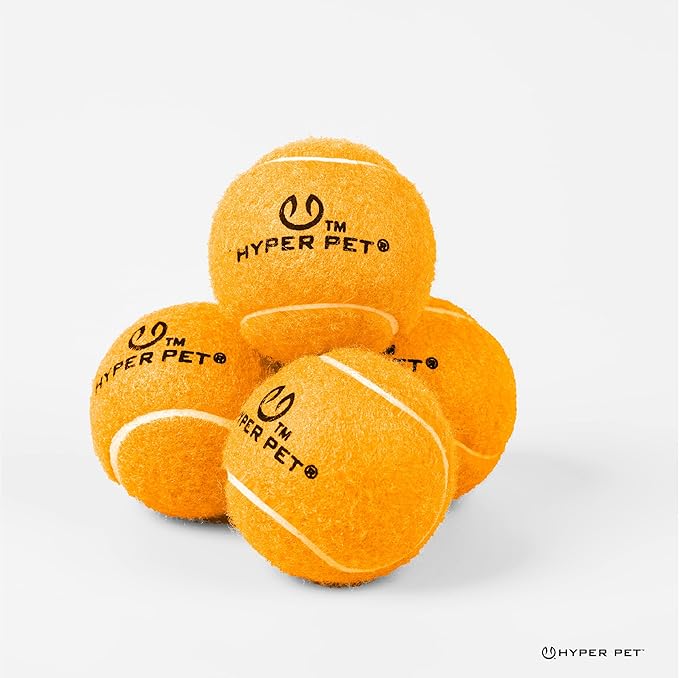 Hyper Pet Tennis Balls for Dogs (Safe Ball for Exercise and Training) Interactive Dog Toys work with Hyper Pet K9 Kannon K2 Dog Ball Launcher - 4 Pack 2.5" Orange