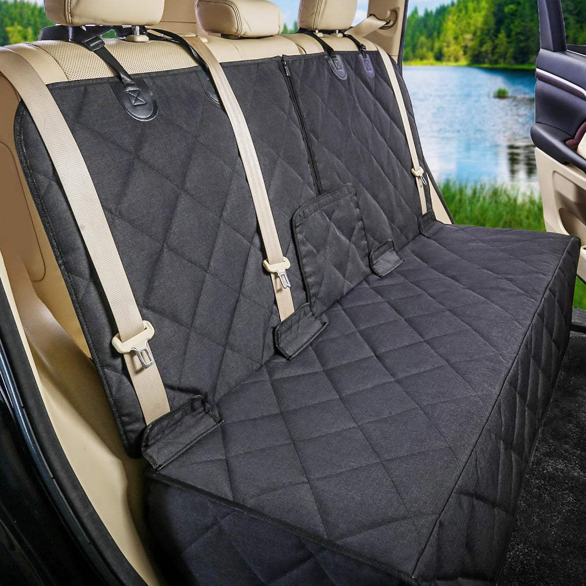 Bench Dog Car Seat Cover for Back Seat Waterproof Seat Covers Durable Scratch Proof Nonslip, Protector for Pet Fur & Mud Washable Backseat Cover for Cars Armrest Compatible