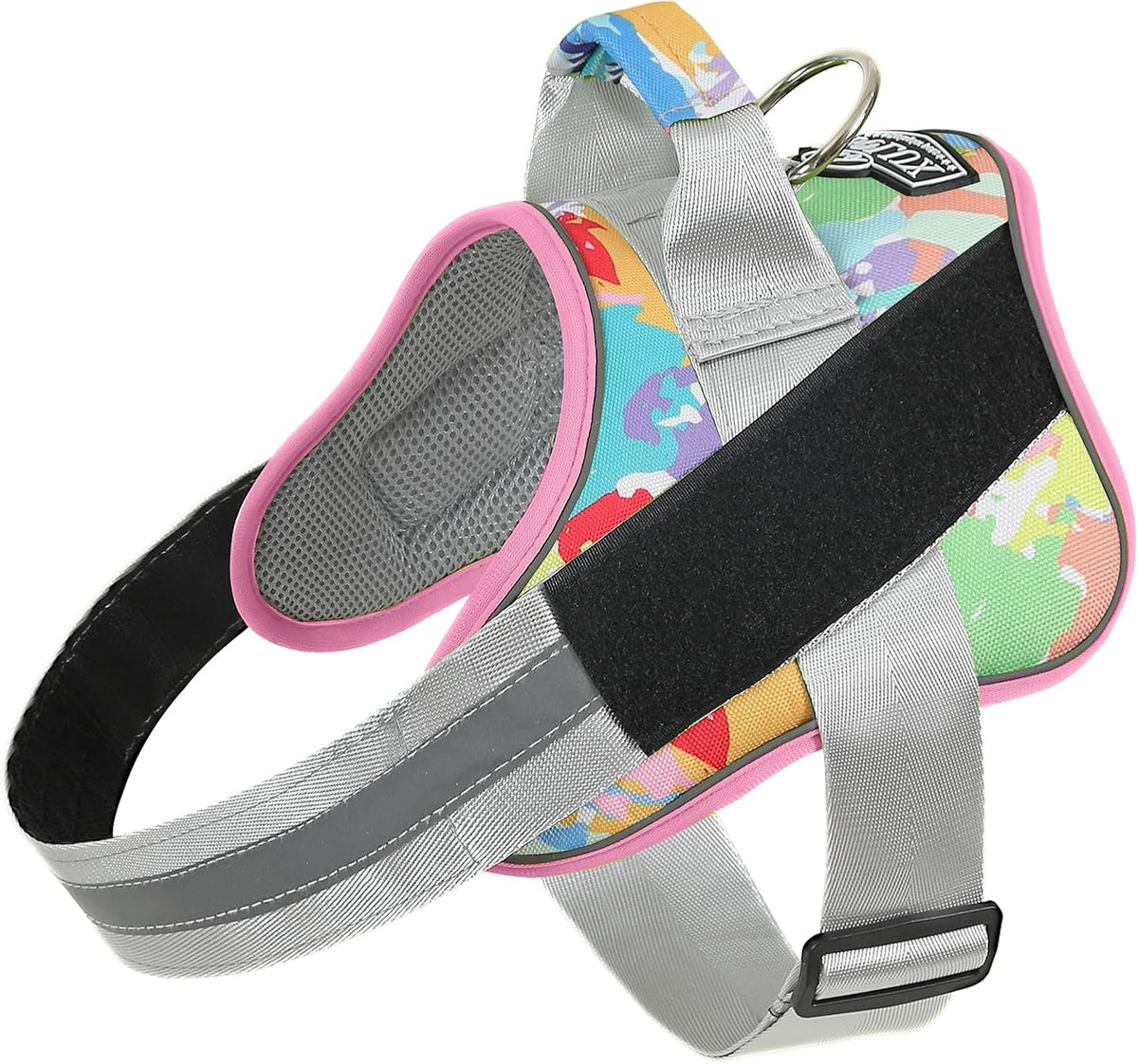 Bolux Dog Harness, No-Pull Reflective Dog Vest, Breathable Adjustable Pet Harness with Handle for Outdoor Walking - No More Pulling, Tugging or Choking (XX-Large (Pack of 1), OilPainting)