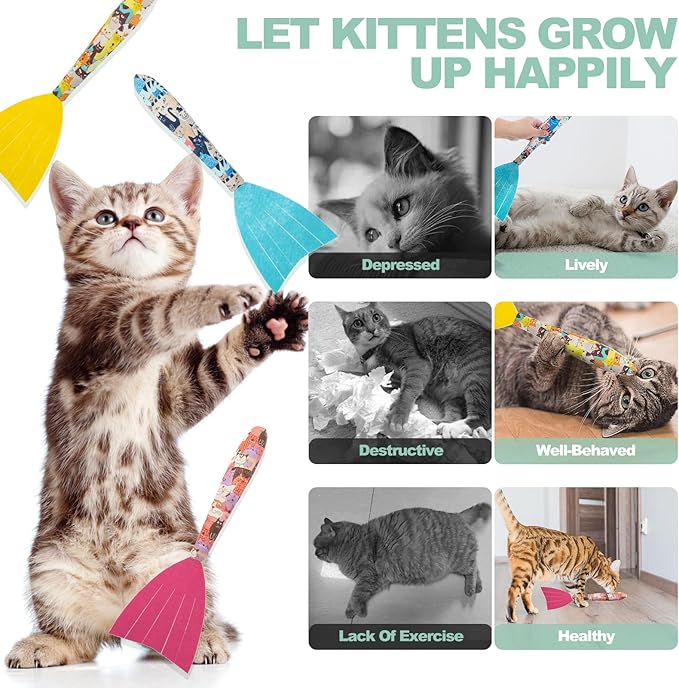 BINGPET 6 Pcs Catnip Toys for Cats,Interactive Cat Toy for Bored Indoor Kitten Adult Cats,Cat Fish Toy Filled with Natural Catnip,Cute Crinkle Cat Toy Kitten Toys Cat Chew Kicker Toy for All Breeds