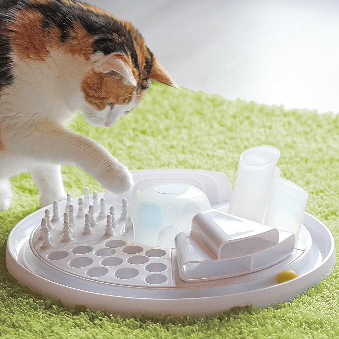 Cat-Center - 7-in-1 Pet Activity Center, Cat Toy Game, Educate & Entertain Your Pet, Durable & Dishwasher Safe, Multi Play Toy